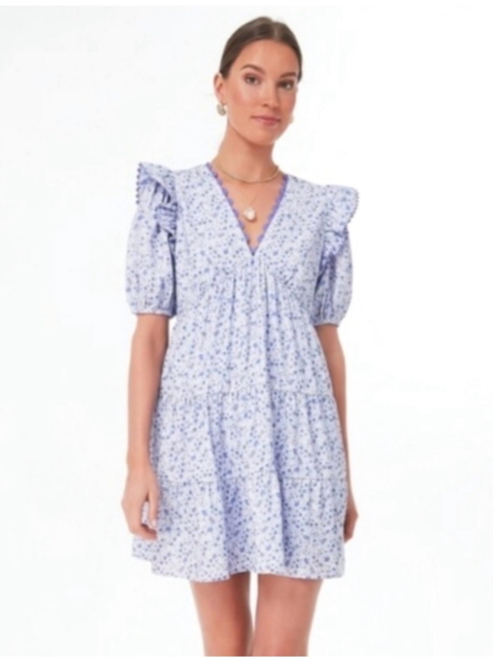 Tuckernuck Hyacinth House Lilac Floral Ric Rac Leonie Mini Dress